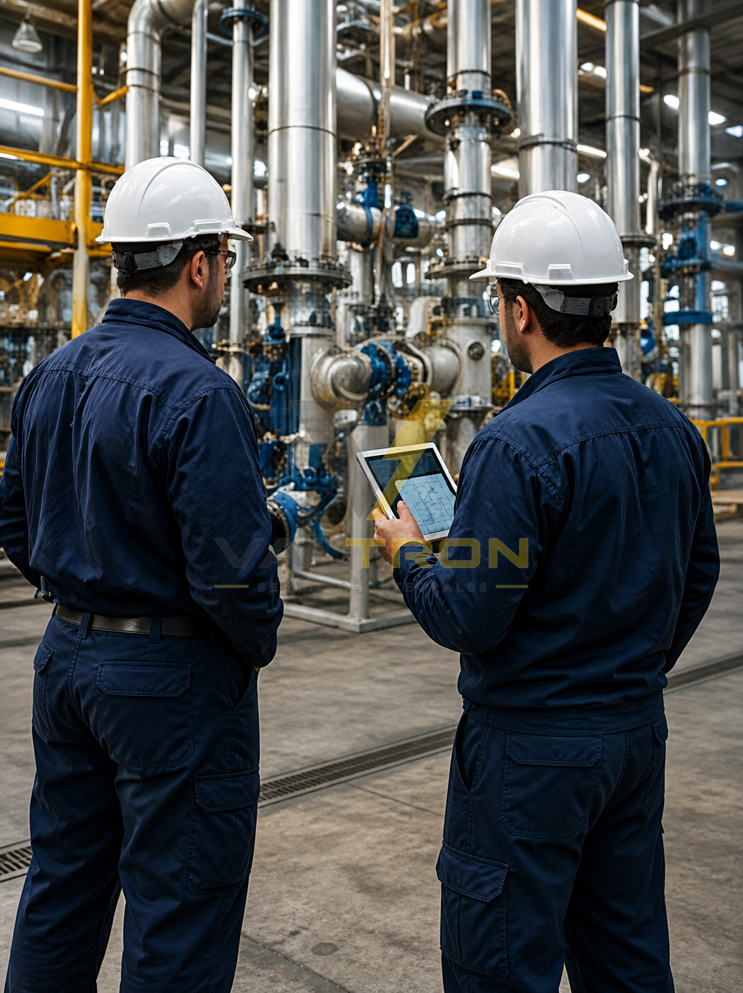 Equipo técnico de Valtron realizando mantenimiento industrial